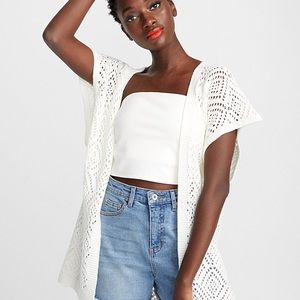 Open front openwork Cardigan